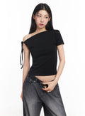 One-Shoulder Ribbon Top IY529
