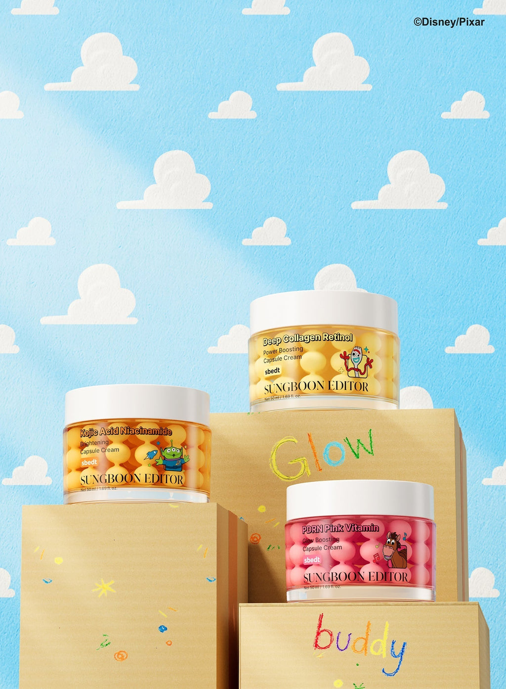[Toy Story Edition] PDRN Pink Vitamin Glow Boosting Capsule Cream (+Random Sticker) (50ml)