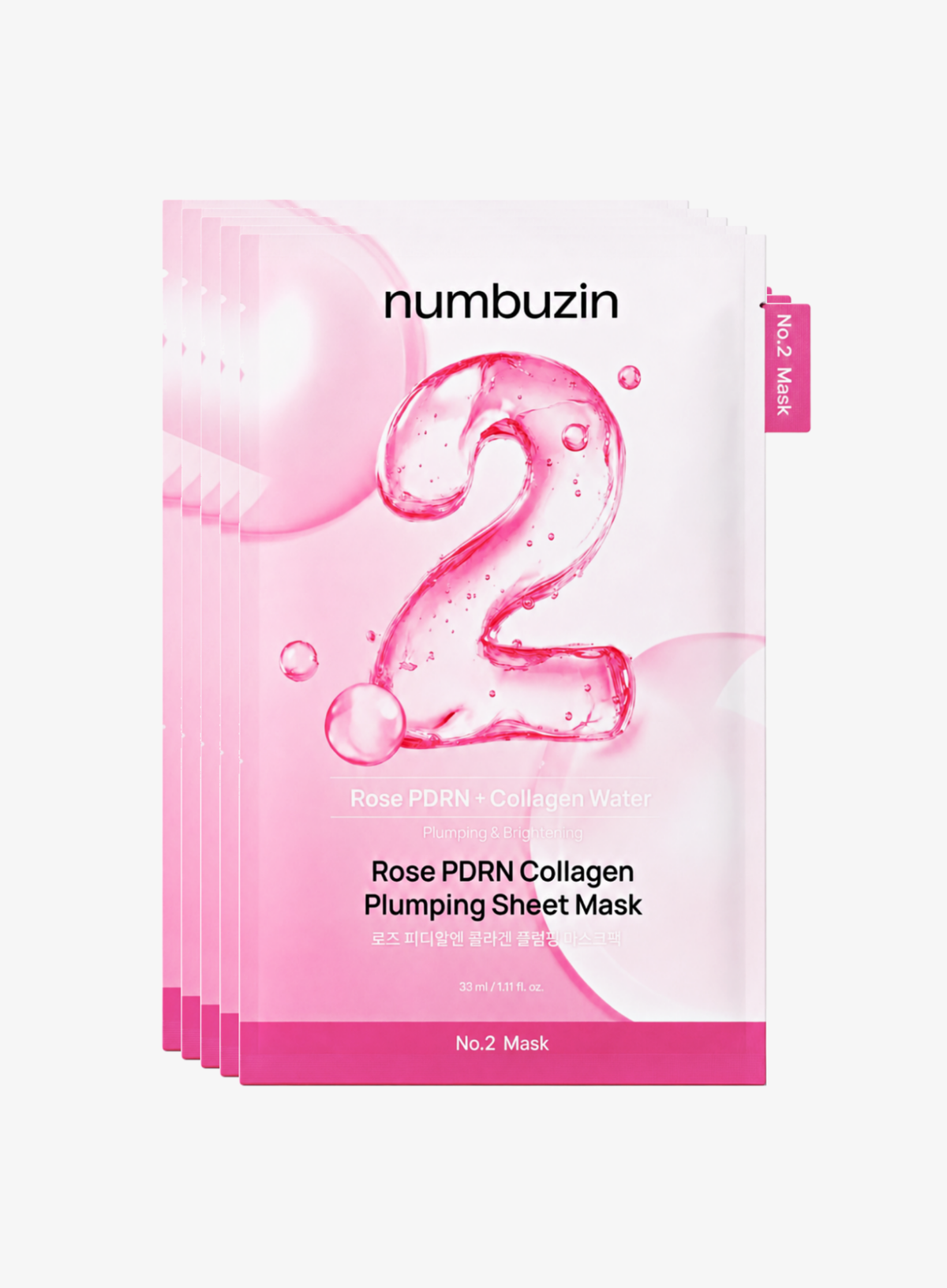 No.2 Rose PDRN Collagen Plumping Sheet Mask 5 Set (1ea / 33ml)*5ea