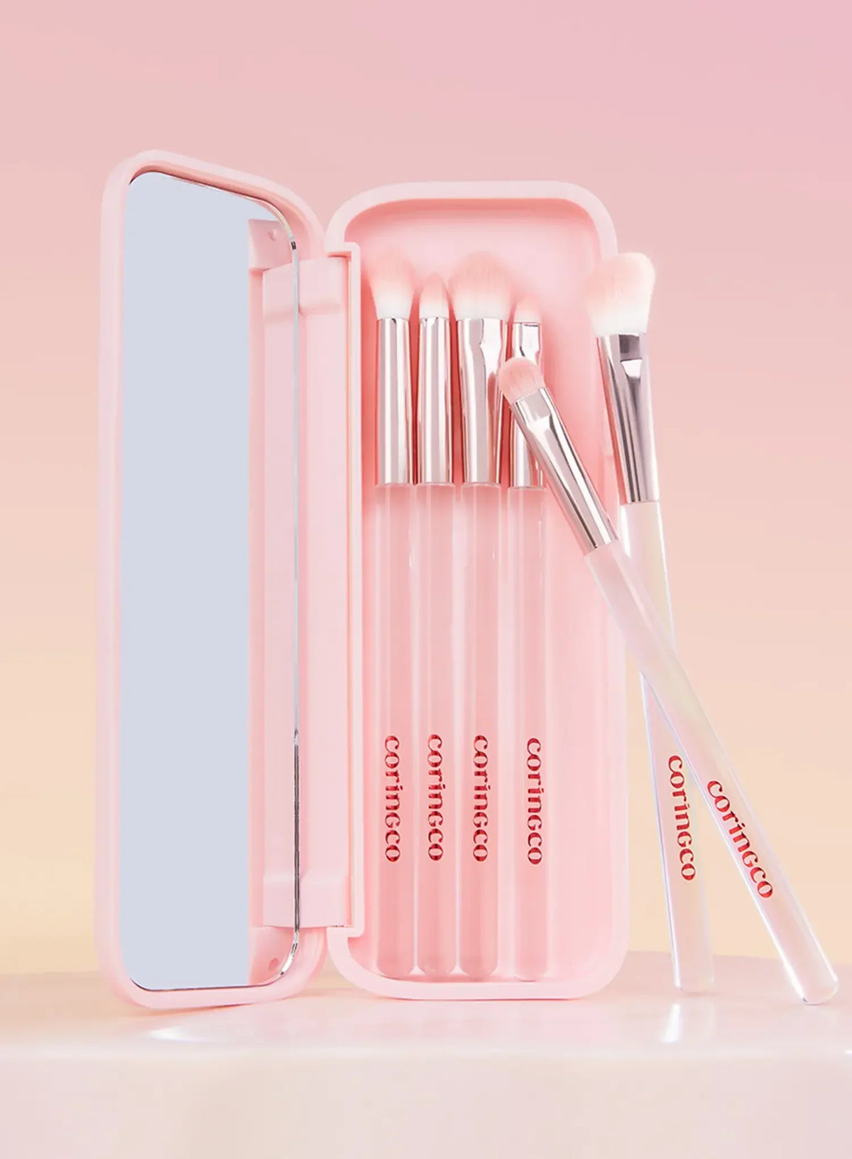 Pink Pocket Eye Brush Set