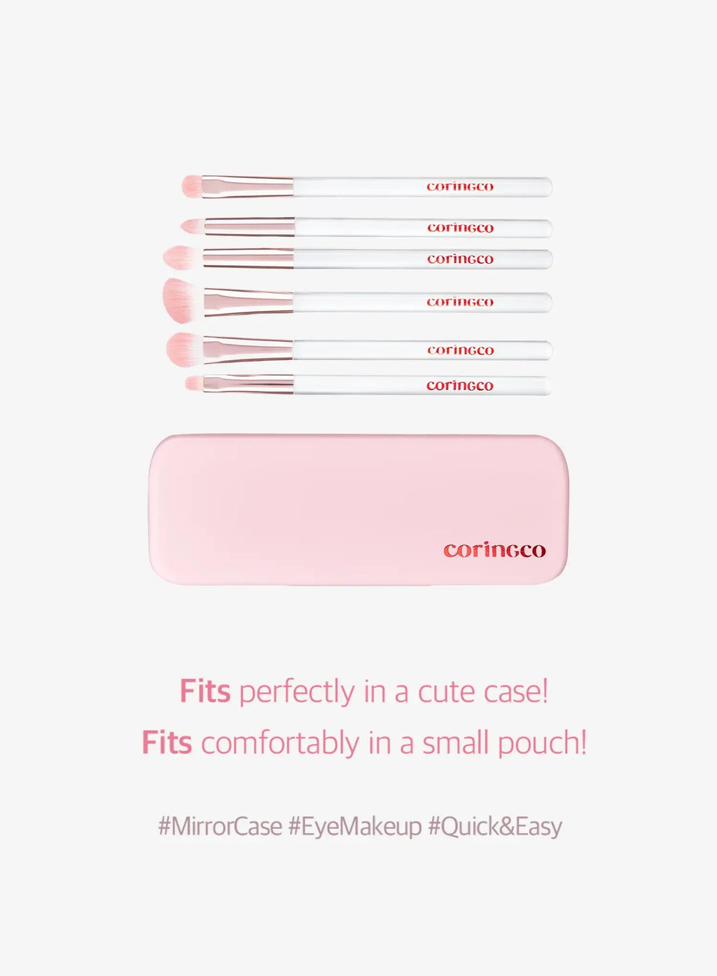 Pink Pocket Eye Brush Set