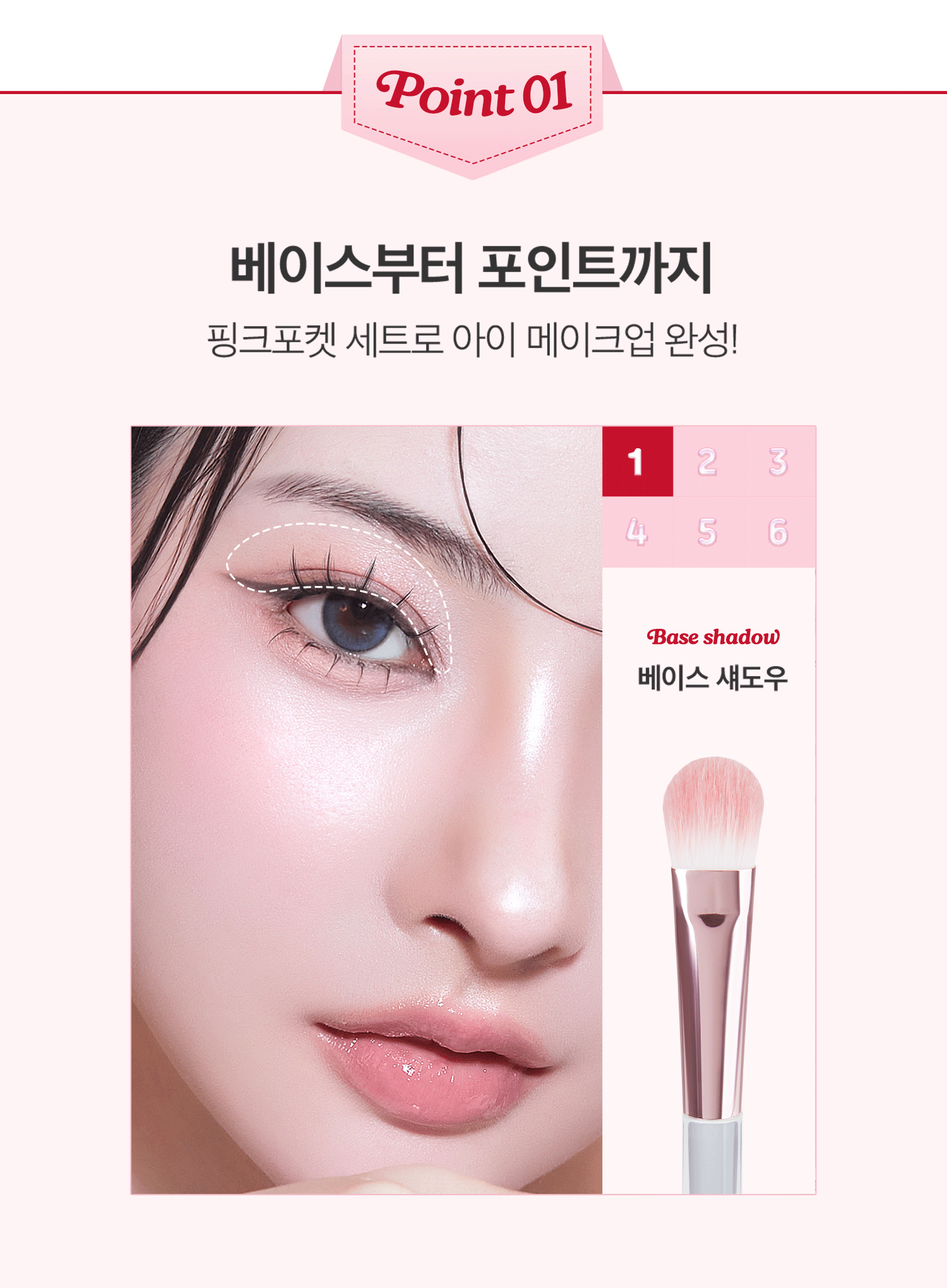 Pink Pocket Eye Brush Set