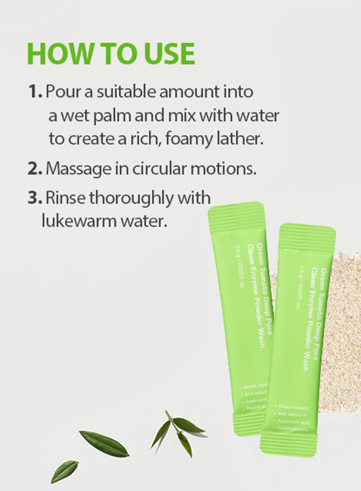 Green Tomato Deep Pore Clean Enzyme Powder Wash Travel Kit (1.5g*10ea)