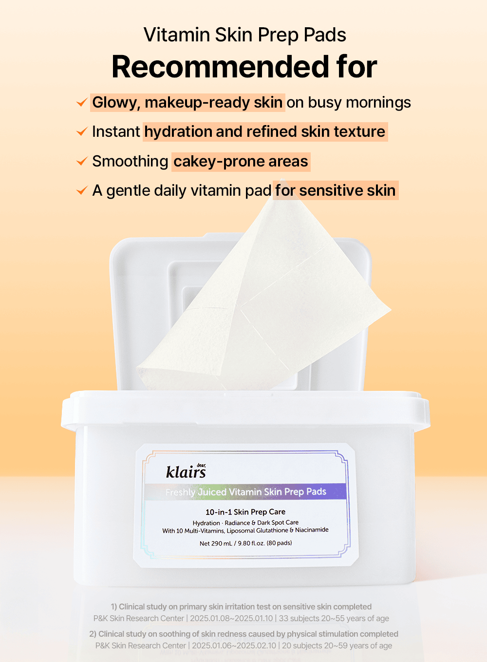 Freshly Juiced Vitamin Skin Prep Pads (290ml, 80ea)