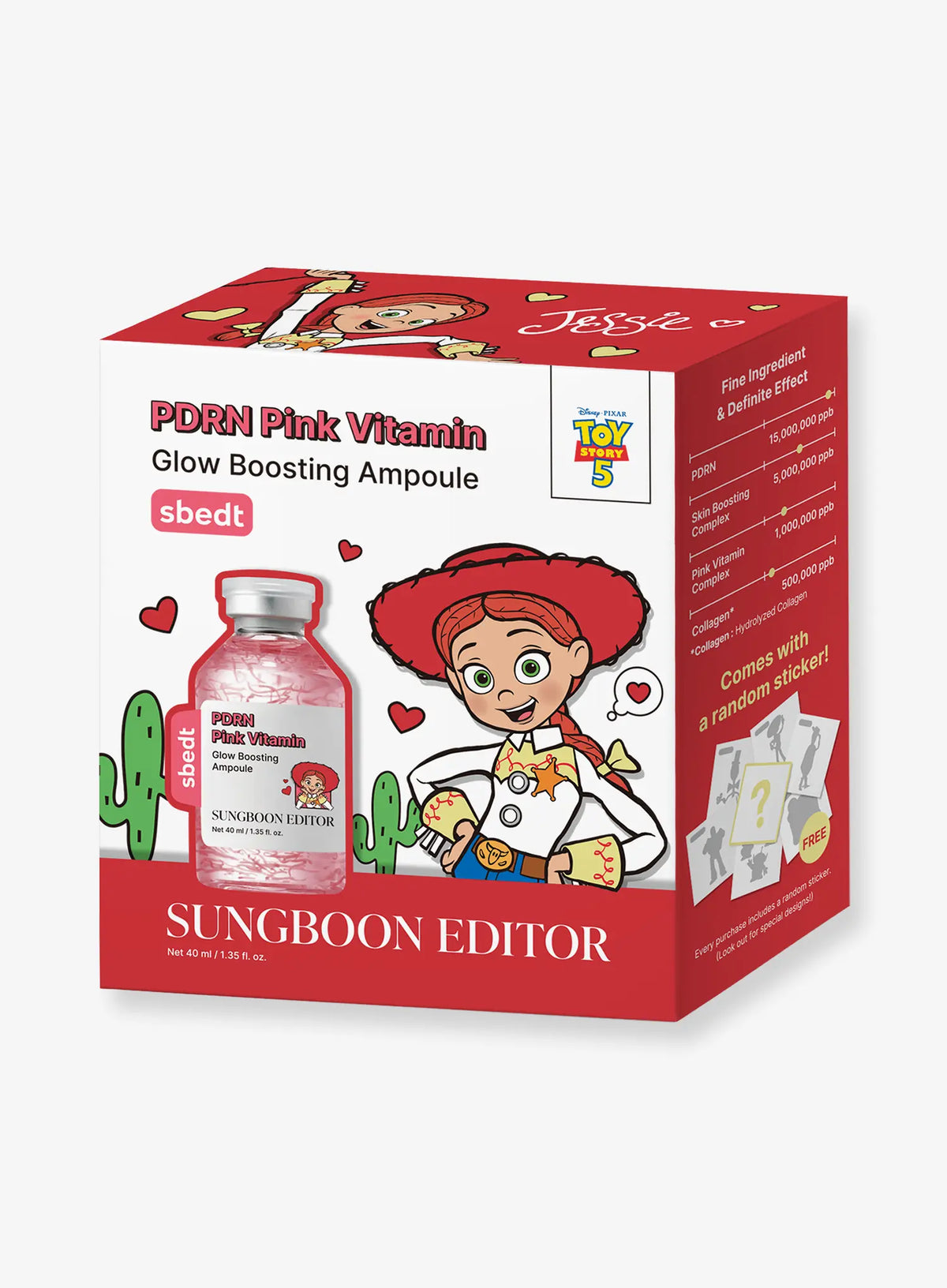 [Toy Story Edition] PDRN Pink Vitamin Glow Boosting Ampoule (+Random Sticker) (40ml)