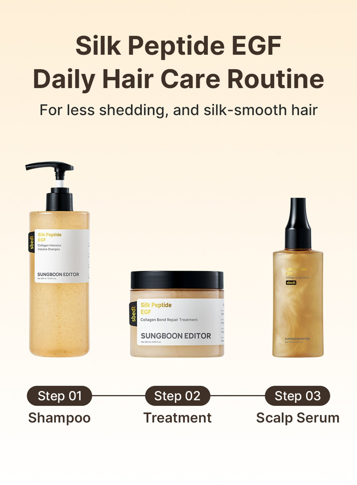 Silk Peptide EGF Collagen Intensive Volume Shampoo (400ml)