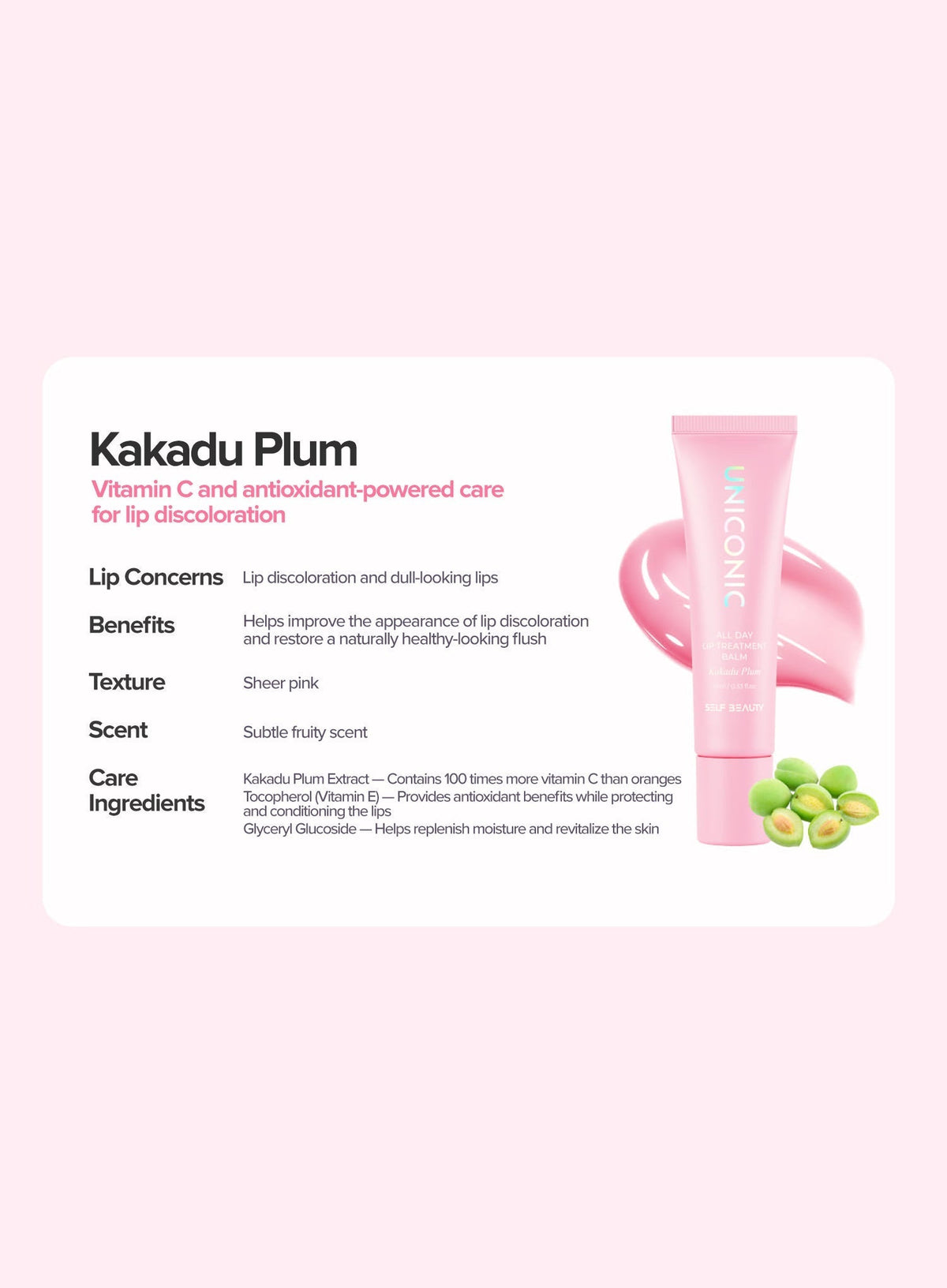 Uniconic All Day Lip Treatment Balm — Kakadu Plum (10ml)