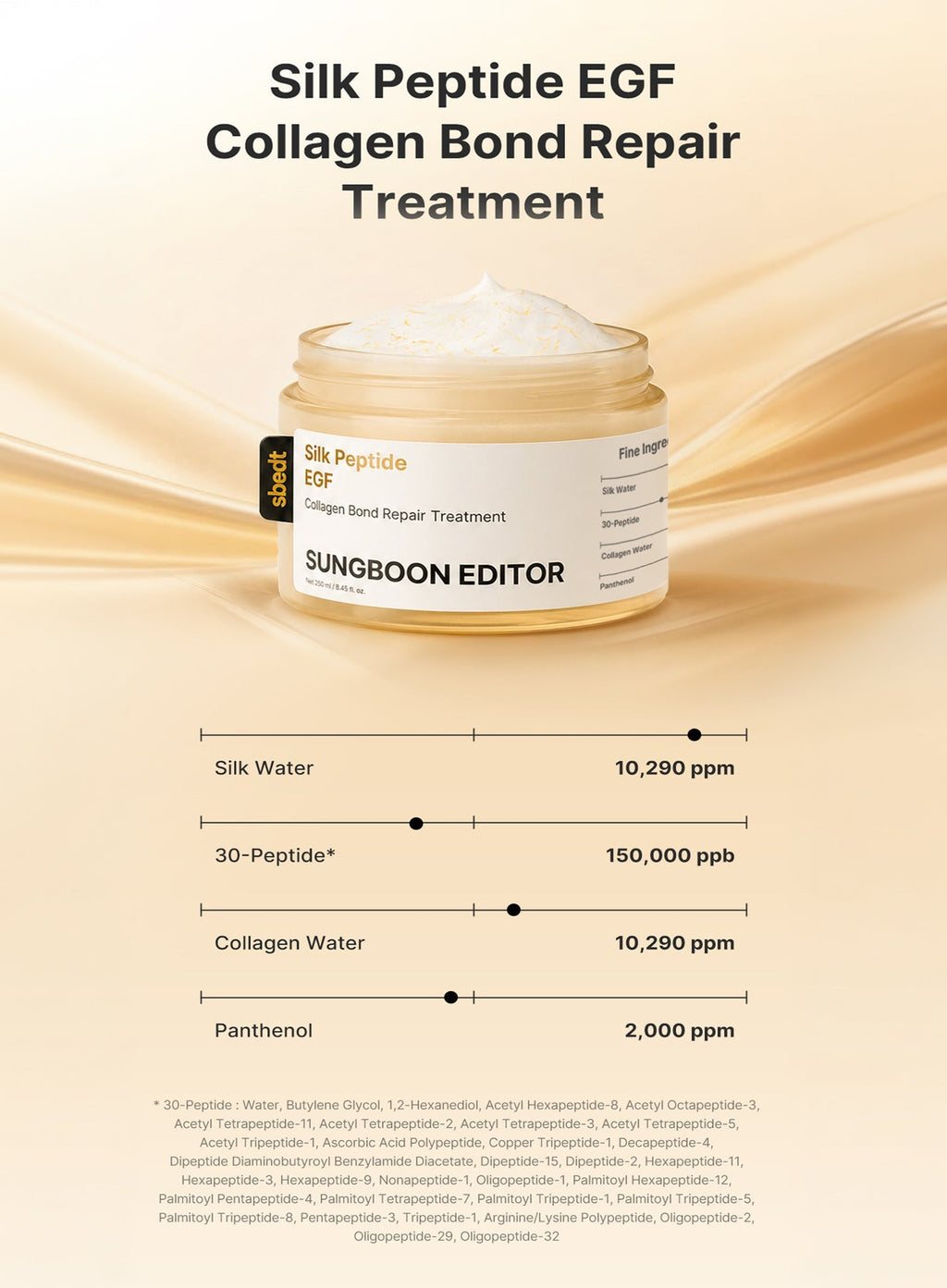 Silk Peptide EGF Collagen Bond Repair Treatment (250ml)