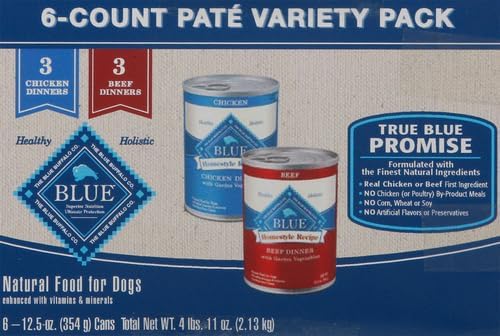 Blue Buffalo Homestyle Recipe Lamb Adult Wet Dog Food, 12.5 oz, 12 ct | Lamb Dinner with Garden Vegetables, No Chicken By-Product, Corn, Wheat, or Soy