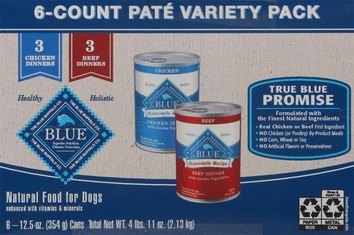Blue Buffalo Homestyle Recipe Lamb Adult Wet Dog Food, 12.5 oz, 12 ct | Lamb Dinner with Garden Vegetables, No Chicken By-Product, Corn, Wheat, or Soy