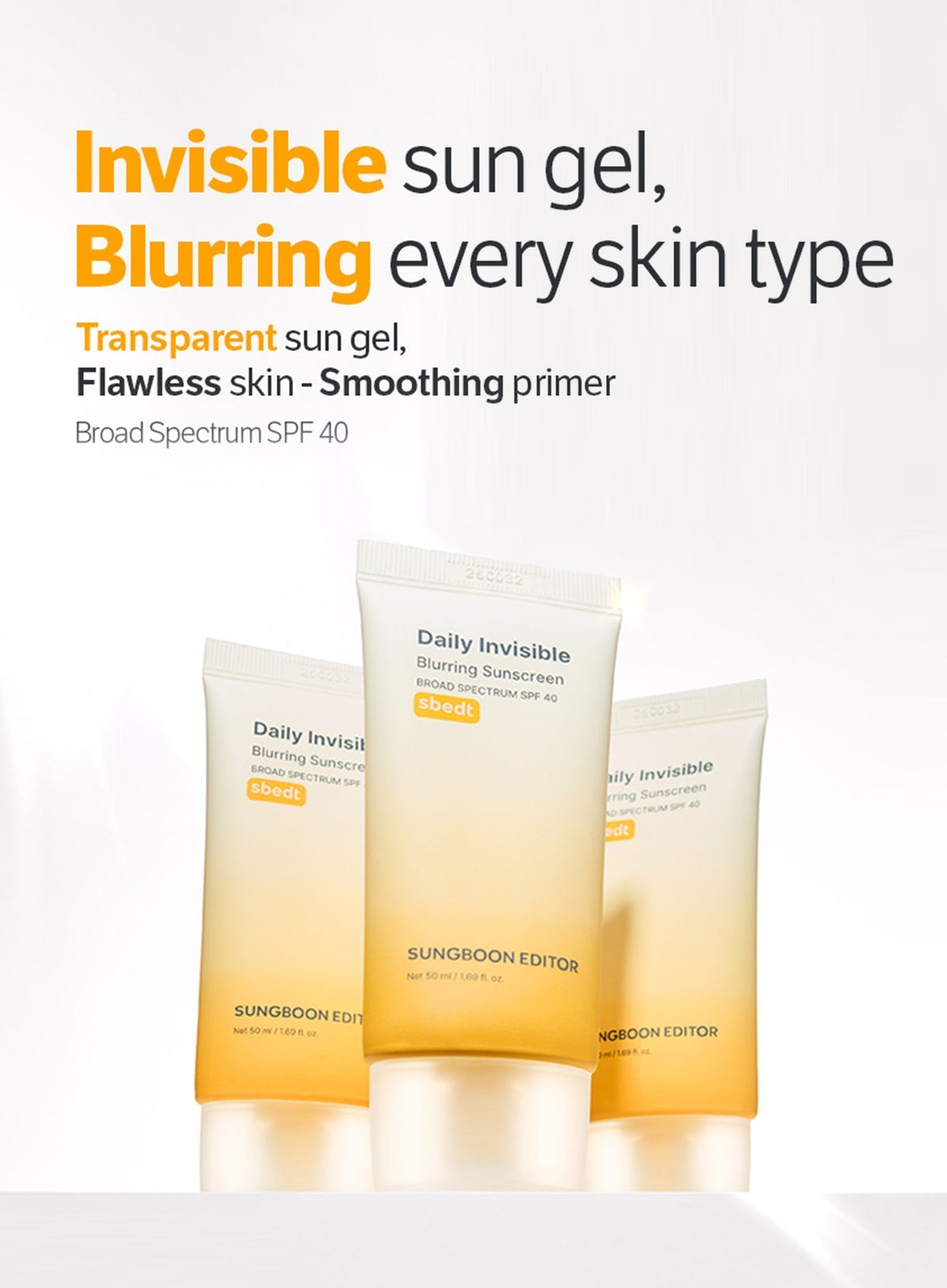 Daily Invisible Blurring Sunscreen (SPF40) Trio Set (50ml*3ea)