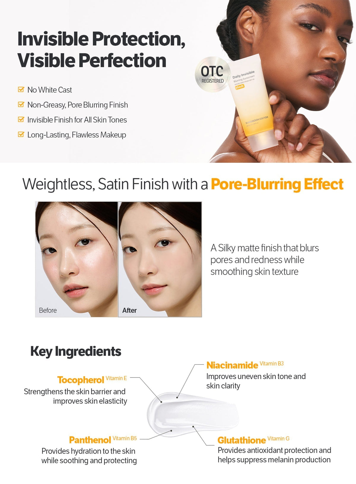 Daily Invisible Blurring Sunscreen (SPF40) (50ml)