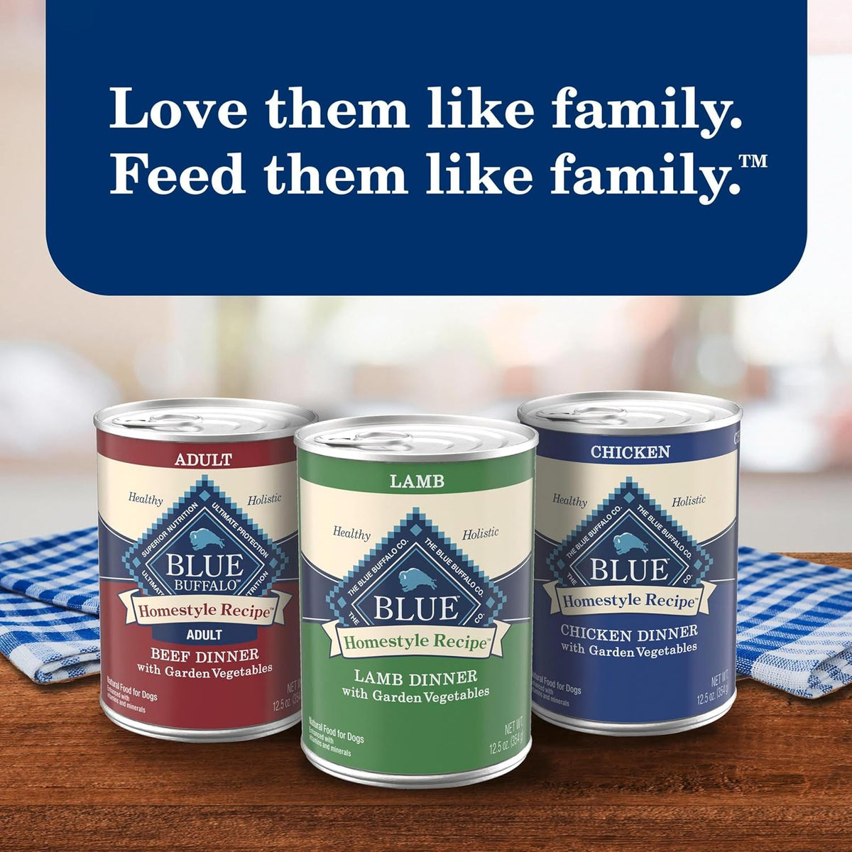 Blue Buffalo Homestyle Recipe Lamb Adult Wet Dog Food, 12.5 oz, 12 ct | Lamb Dinner with Garden Vegetables, No Chicken By-Product, Corn, Wheat, or Soy