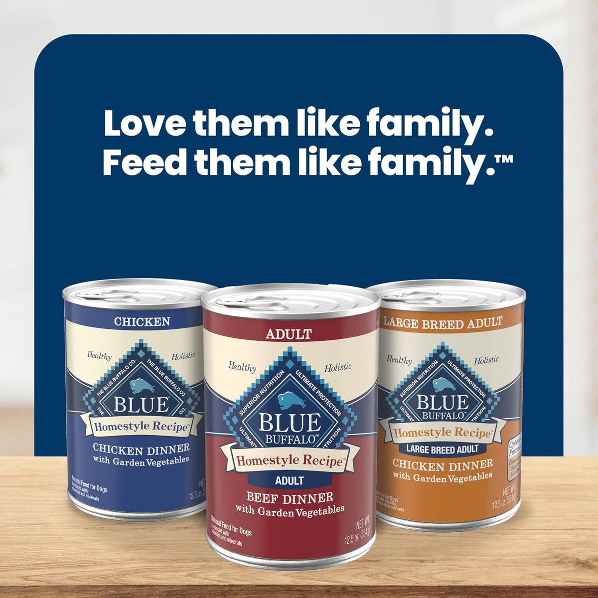 Blue Buffalo Homestyle Recipe Lamb Adult Wet Dog Food, 12.5 oz, 12 ct | Lamb Dinner with Garden Vegetables, No Chicken By-Product, Corn, Wheat, or Soy