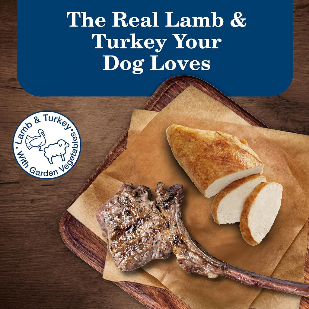 Blue Buffalo Homestyle Recipe Lamb Adult Wet Dog Food, 12.5 oz, 12 ct | Lamb Dinner with Garden Vegetables, No Chicken By-Product, Corn, Wheat, or Soy