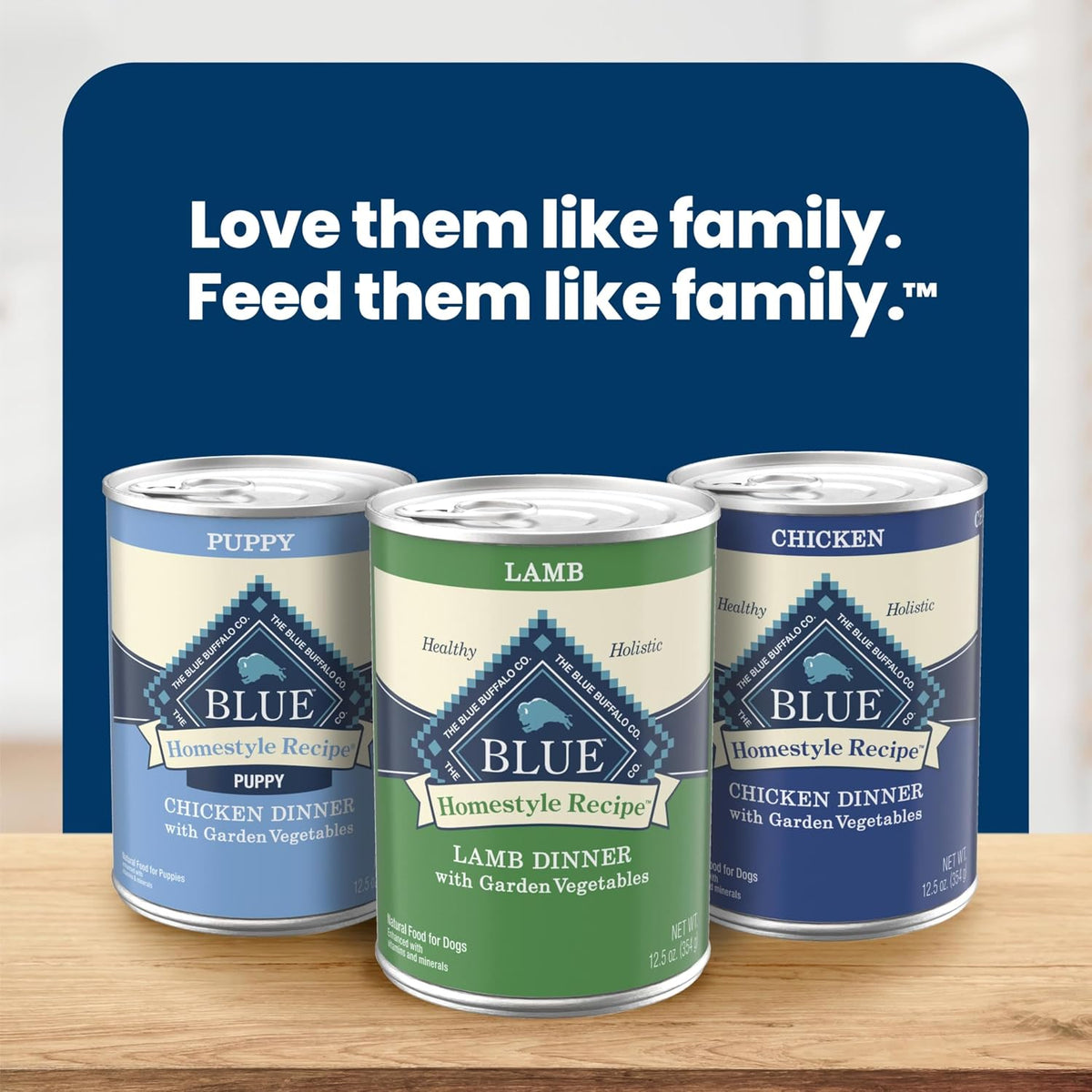 Blue Buffalo Homestyle Recipe Lamb Adult Wet Dog Food, 12.5 oz, 12 ct | Lamb Dinner with Garden Vegetables, No Chicken By-Product, Corn, Wheat, or Soy