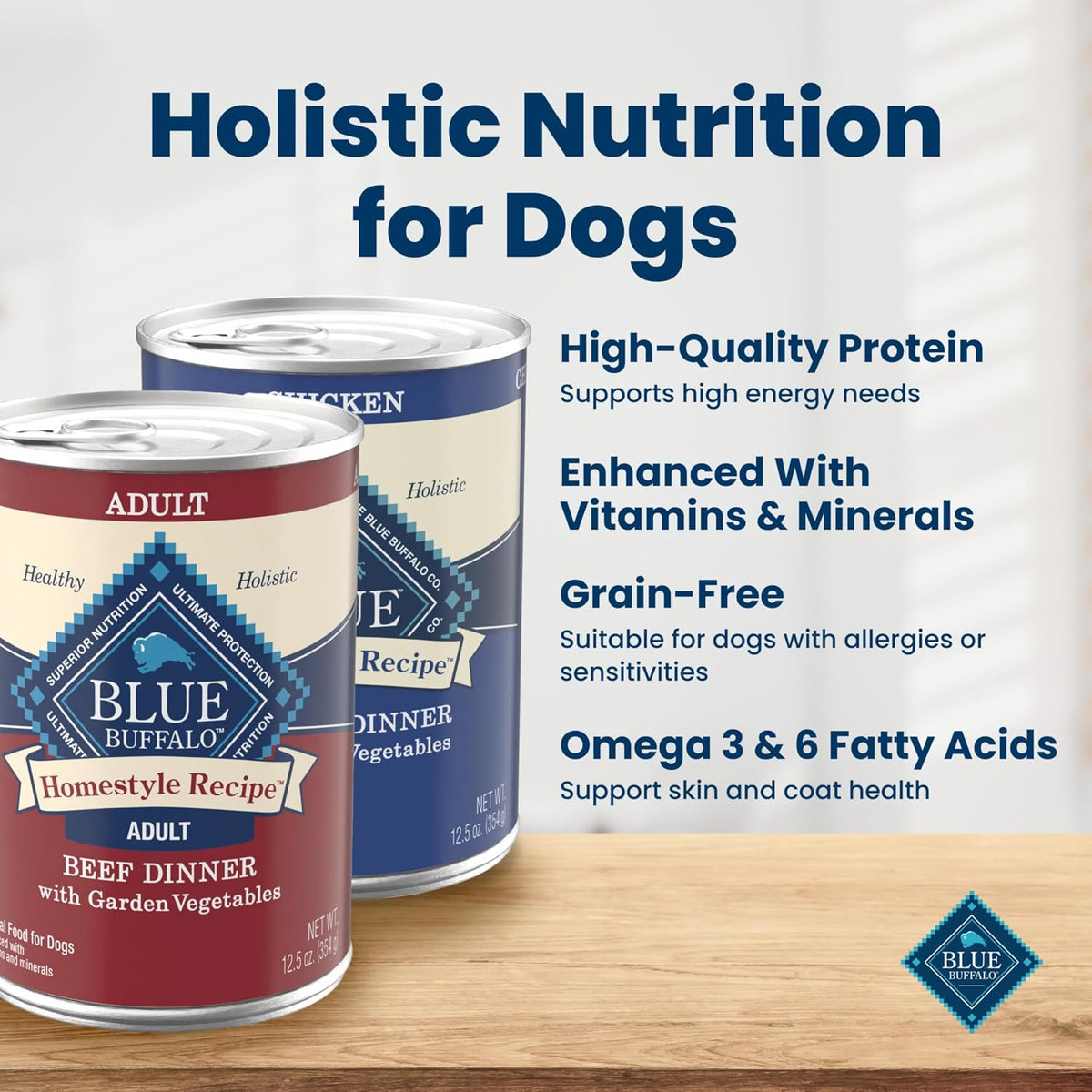 Blue Buffalo Homestyle Recipe Lamb Adult Wet Dog Food, 12.5 oz, 12 ct | Lamb Dinner with Garden Vegetables, No Chicken By-Product, Corn, Wheat, or Soy