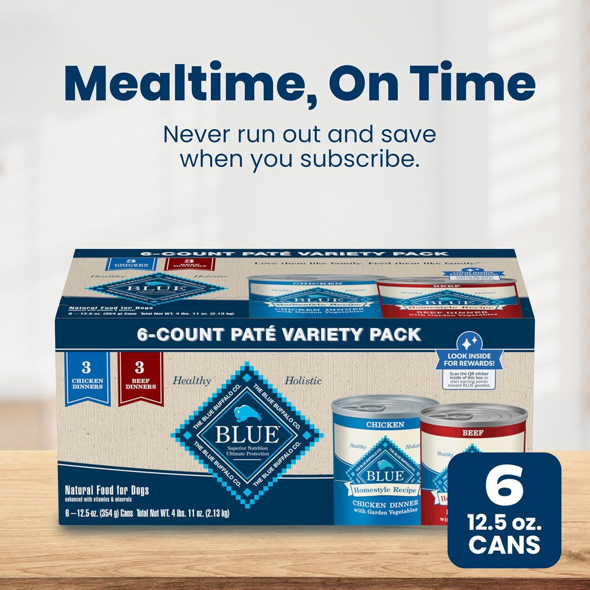 Blue Buffalo Homestyle Recipe Lamb Adult Wet Dog Food, 12.5 oz, 12 ct | Lamb Dinner with Garden Vegetables, No Chicken By-Product, Corn, Wheat, or Soy