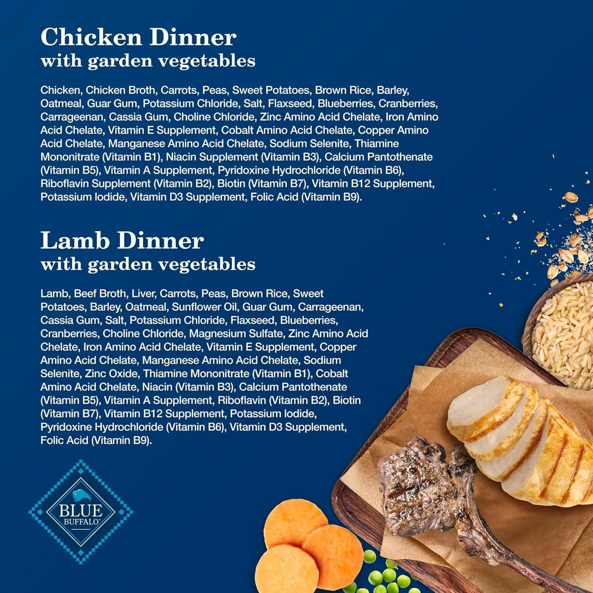 Blue Buffalo Homestyle Recipe Lamb Adult Wet Dog Food, 12.5 oz, 12 ct | Lamb Dinner with Garden Vegetables, No Chicken By-Product, Corn, Wheat, or Soy