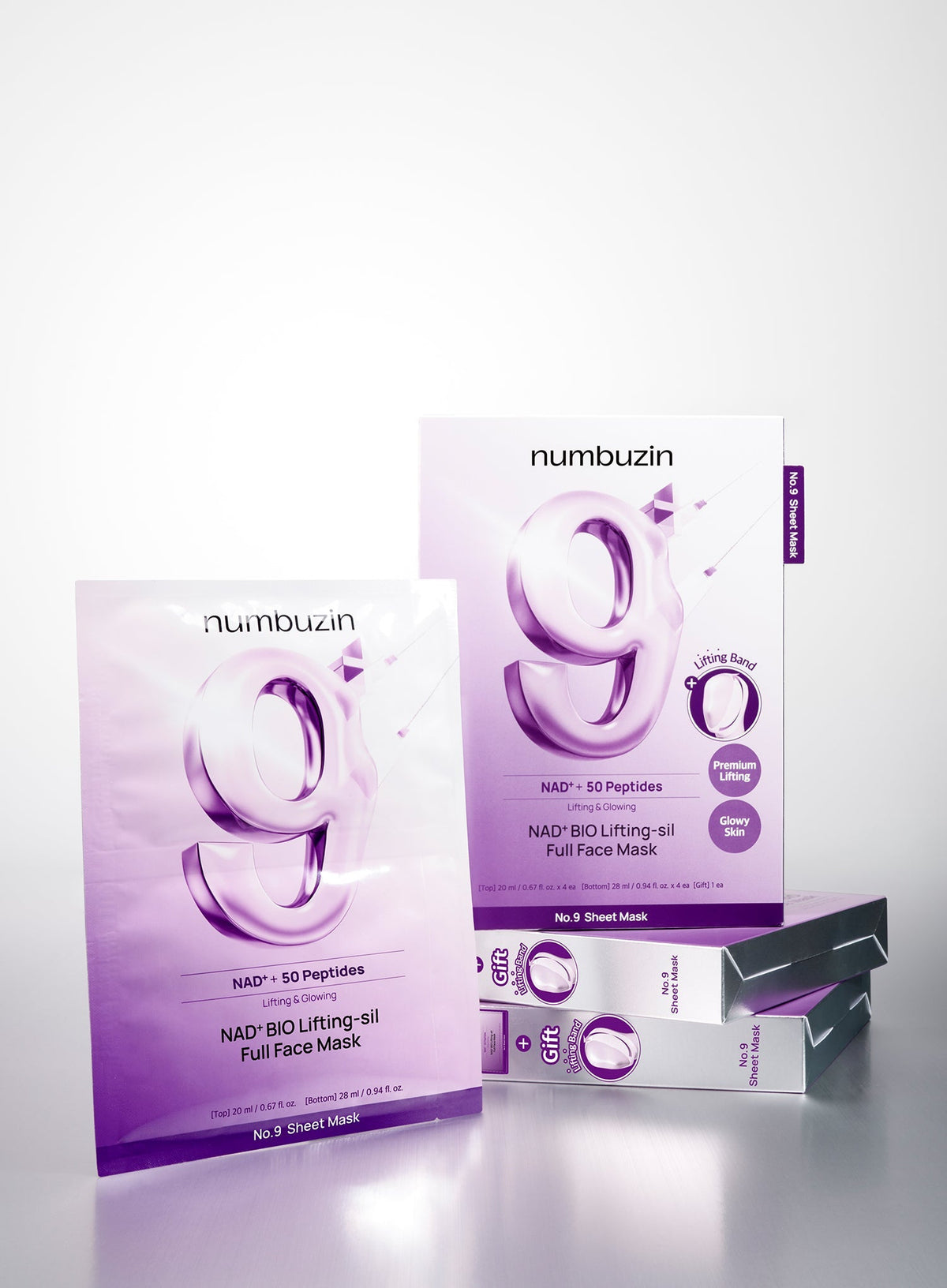 No. 9 NAD Bio Lifting-sil Full Face Pack Sheet (4ea+GWP) (20ml/28ml)