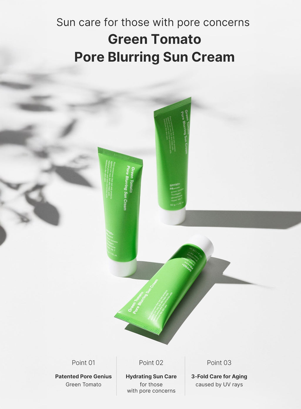 Green Tomato Pore Blurring Sun Cream Trio Set (SPF50+ PA++++) (50g*3ea)
