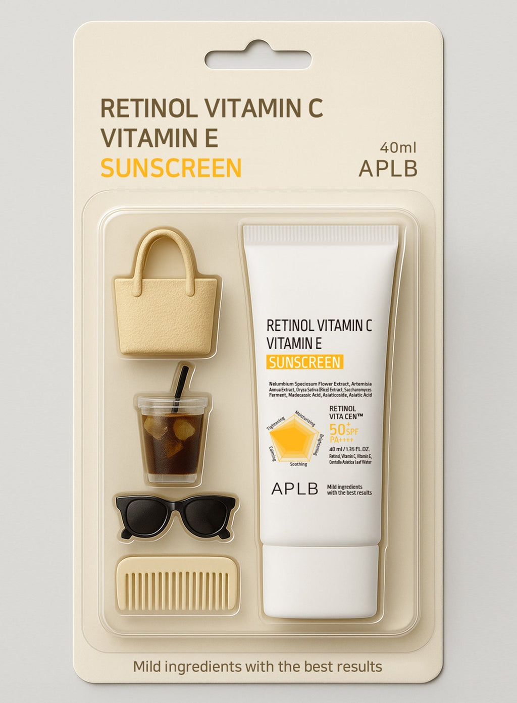 Retinol Vitamin C Vitamin E Sunscreen (SPF50+ PA++++) Duo Set (40ml*2ea)