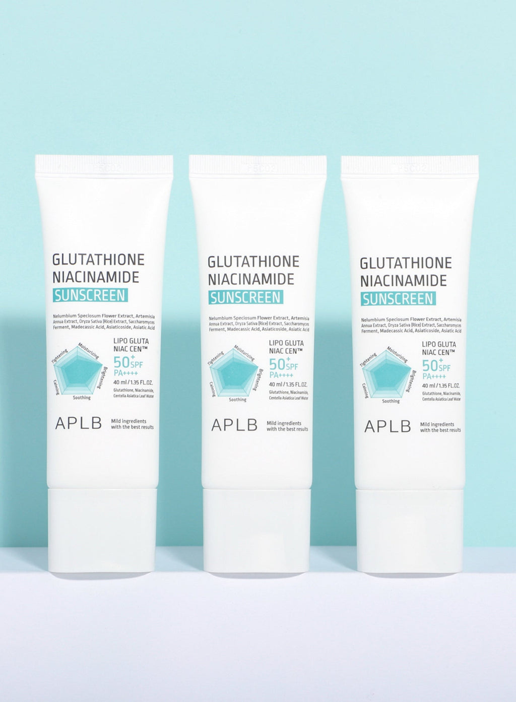 Glutathione Niacinamide Sunscreen (SPF50+ PA++++) Trio Set (40ml*3ea)