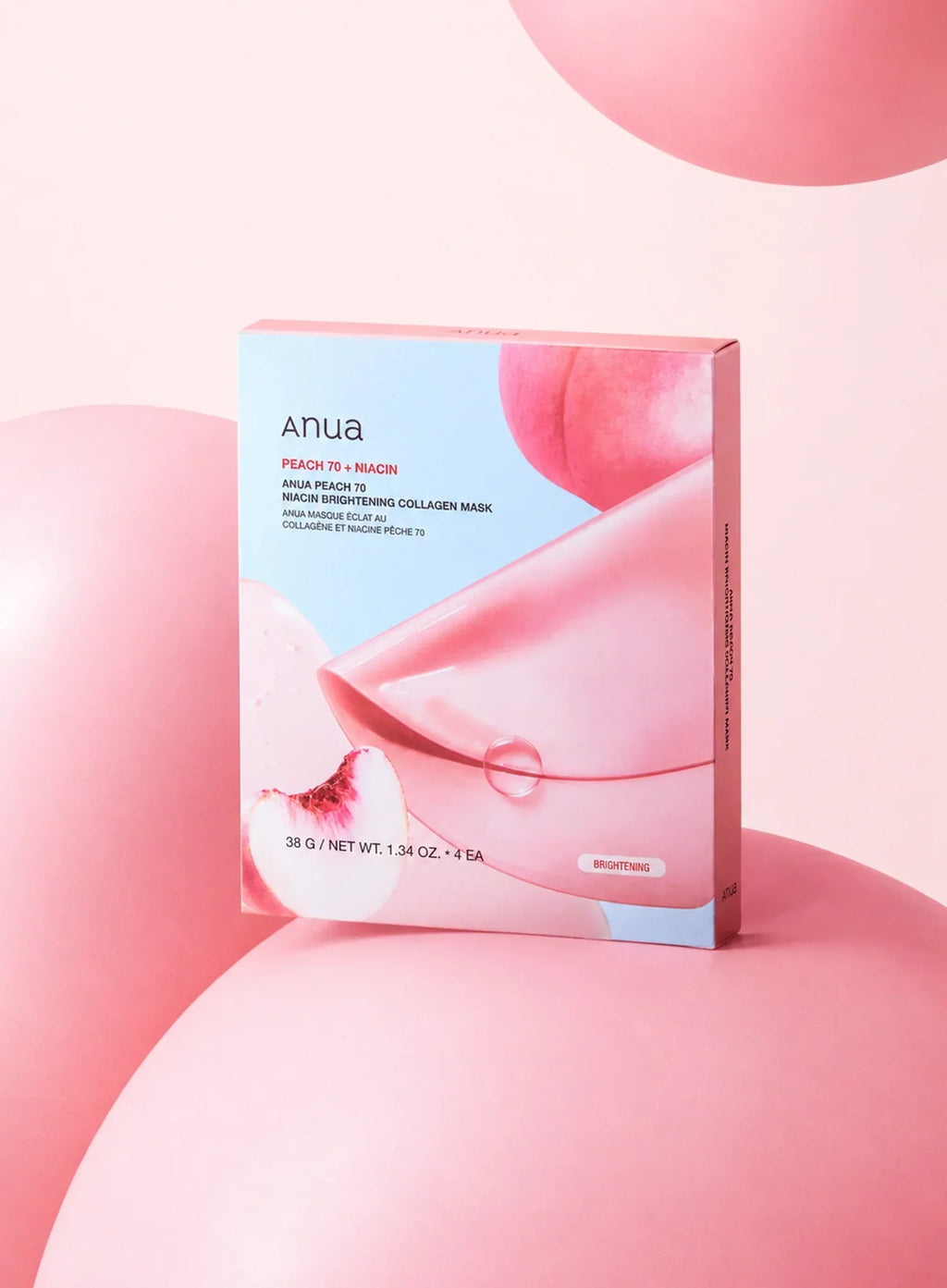 Peach 70 Niacin Brightening Collagen Mask (38g/4ea)