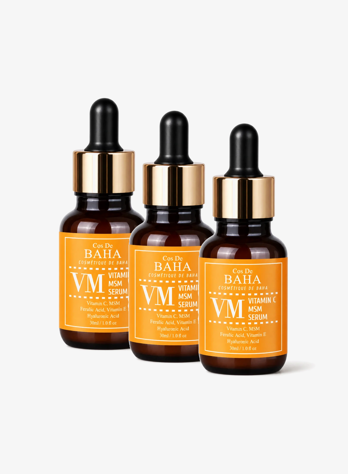 Vitamin C 5% MSM 1% Ferulic Acid Vitamin E Hyaluronic Acid Serum Trio Set (30ml*3ea) (VM)