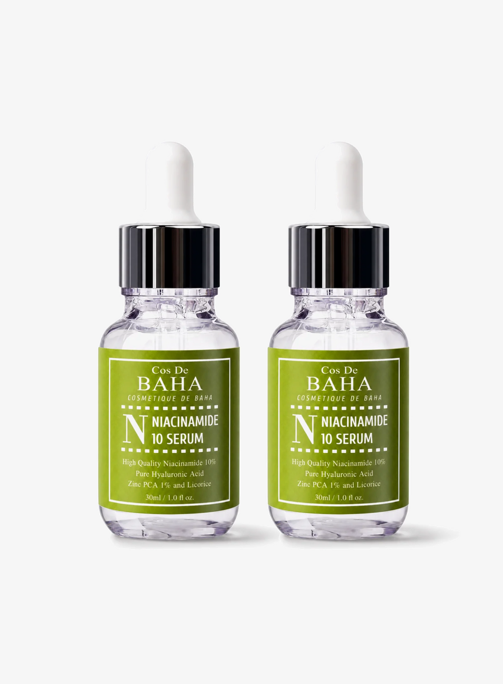Niacinamide 10% Zinc PCA 1% Licorice Extract Hyaluronic Acid Serum Duo Set (30ml*2ea) (N)