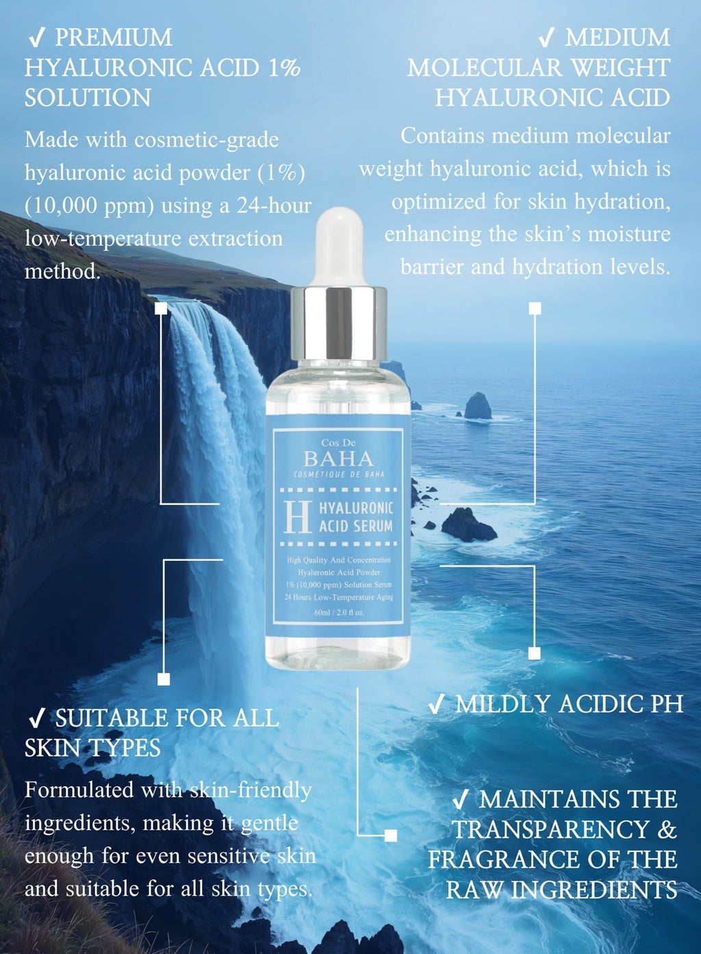 Pure Hyaluronic 1% 10,000 ppm Serum Trio Set (60ml*3ea) (H60)