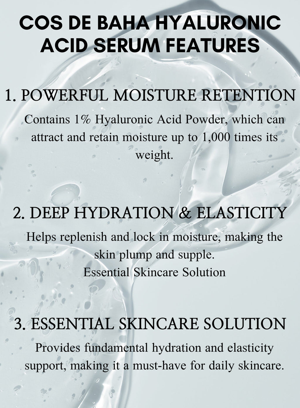 Pure Hyaluronic 1% 10,000 ppm Serum 240ml (H240)