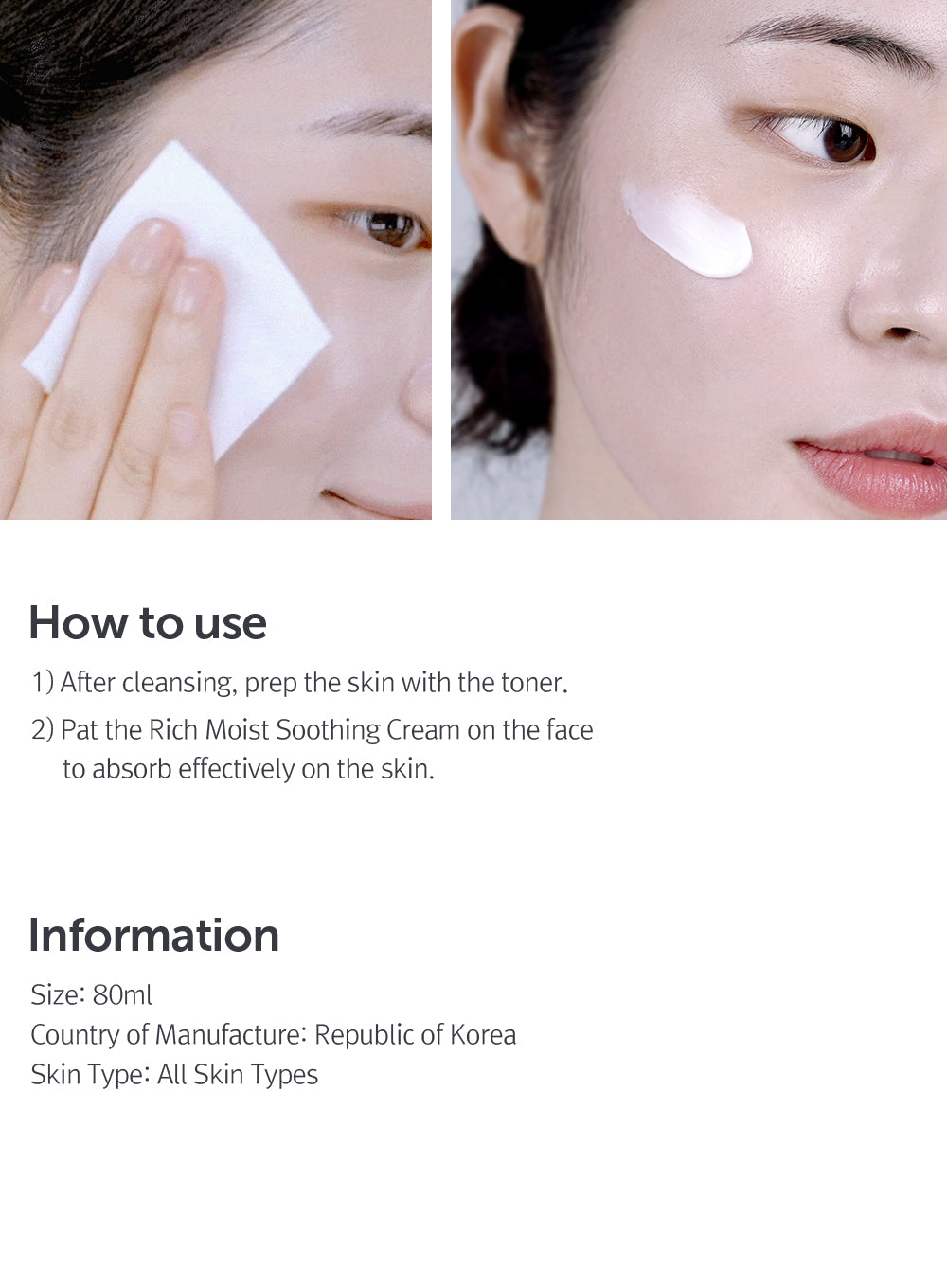 Rich Moist Soothing Cream Duo Set (80g*2ea)