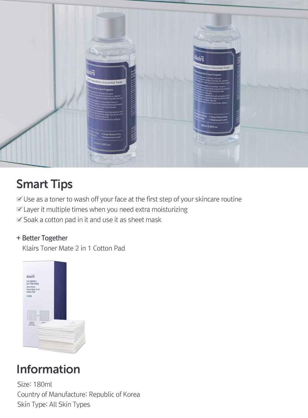 Supple Preparation Unscented Toner Duo Set (180ml*2ea)