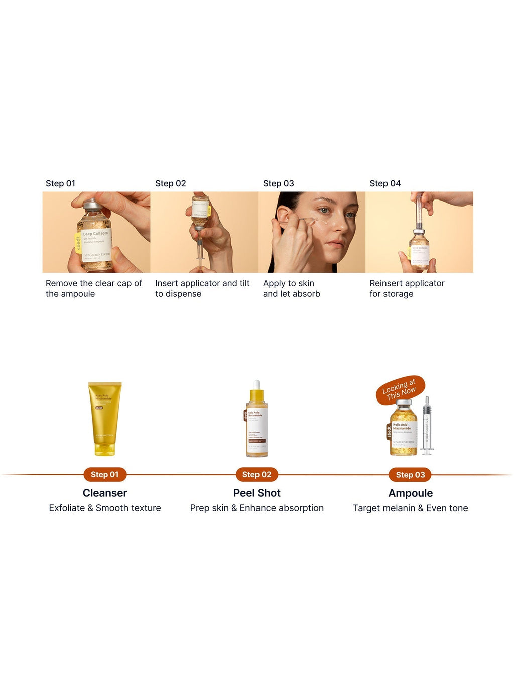 Kojic Acid Niacinamide Brightening Ampoule Trio Set (40ml*3ea)