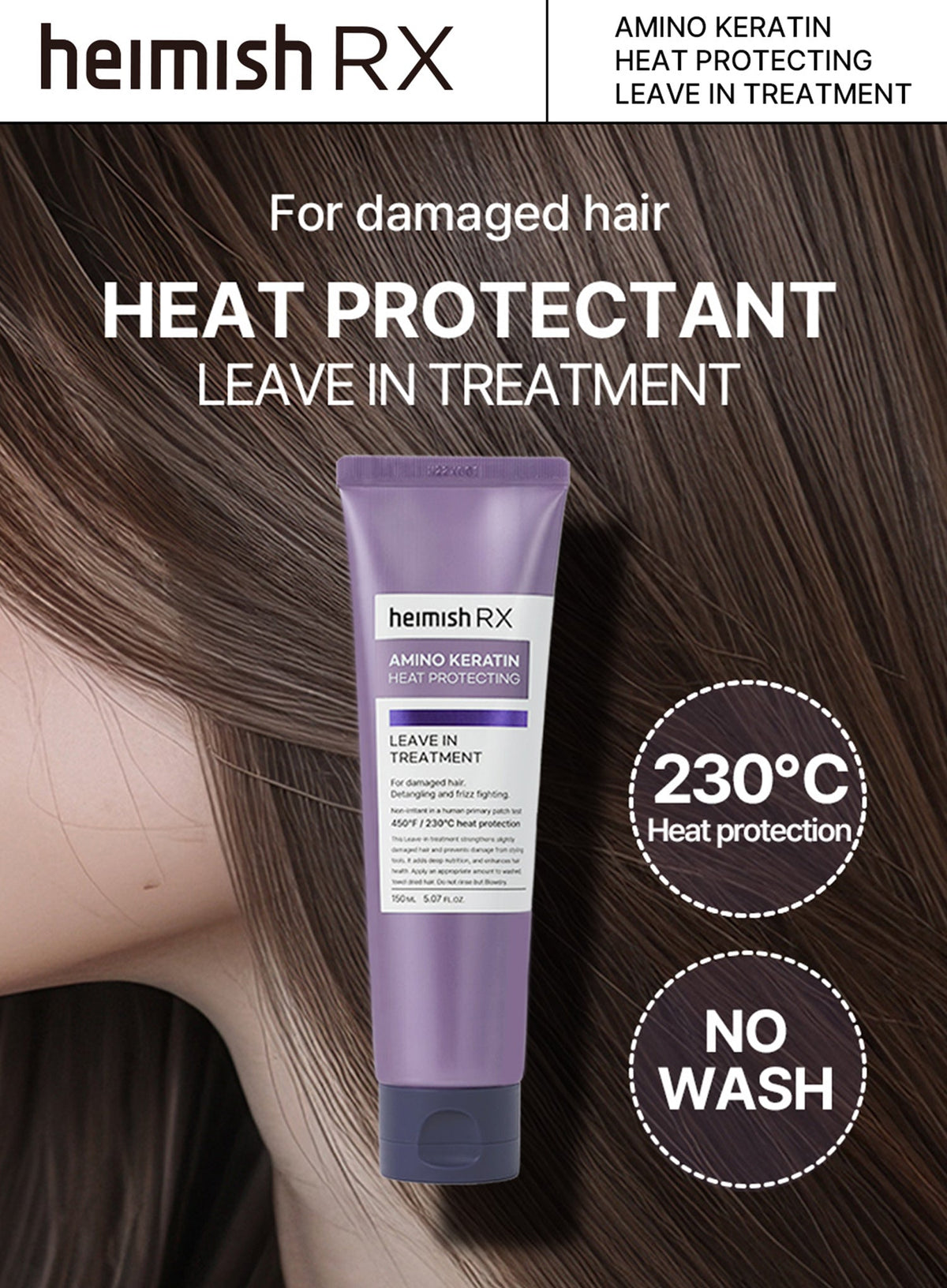 RX Amino Keratin Heat Protecting Leave In Treatment (150ml)
