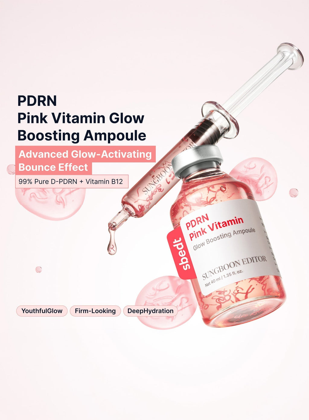 PDRN Pink Vitamin Glow Boosting Ampoule Trio Set (40ml*3ea)
