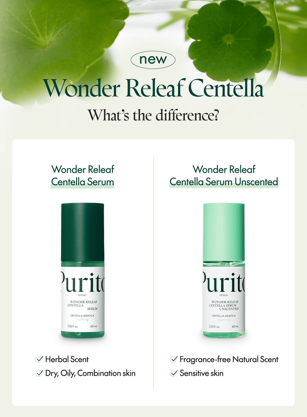 Wonder Releaf Centella Serum Unscented Trio Set (60ml*3ea)