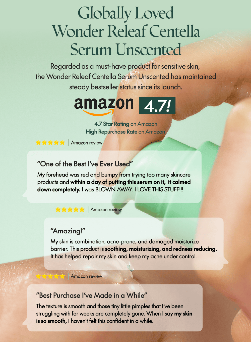 Wonder Releaf Centella Serum Unscented Trio Set (60ml*3ea)