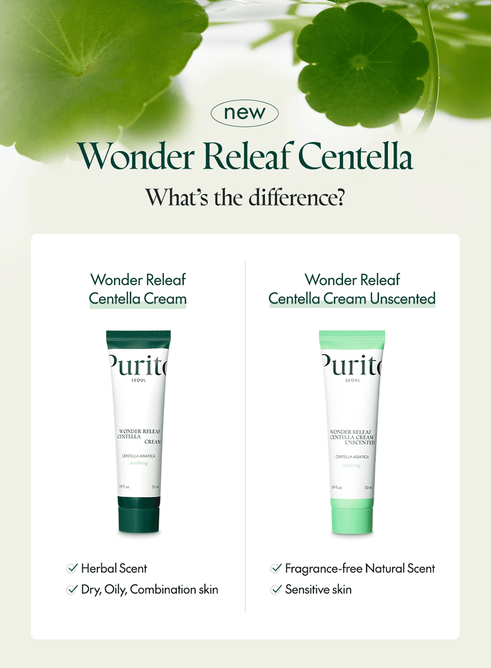 Wonder Releaf Centella Cream Unscented Trio Set (50ml*3ea)
