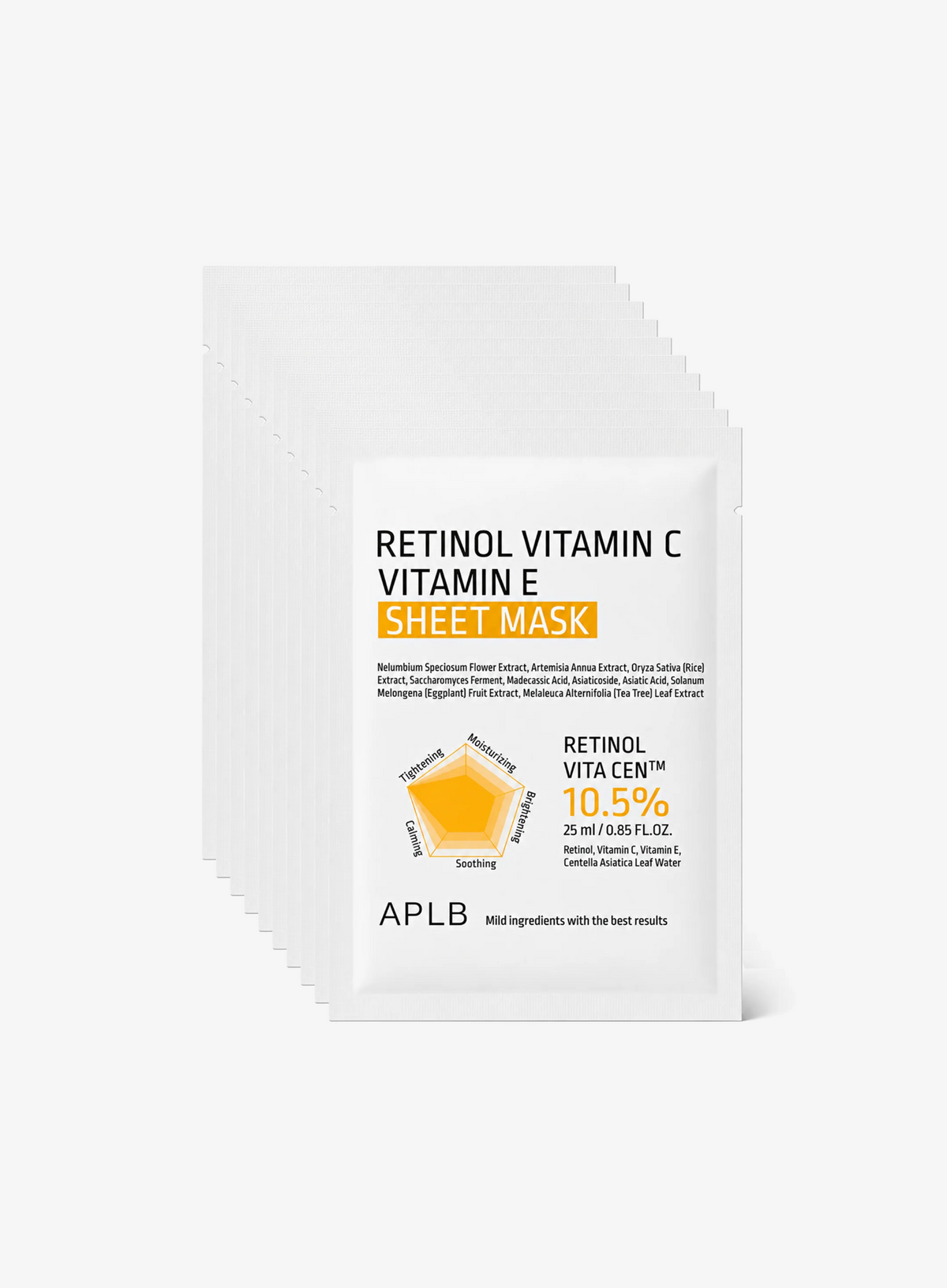 Retinol Vitamin C Vitamin E Sheet Mask 10 Set (25ml / 1ea)*10ea