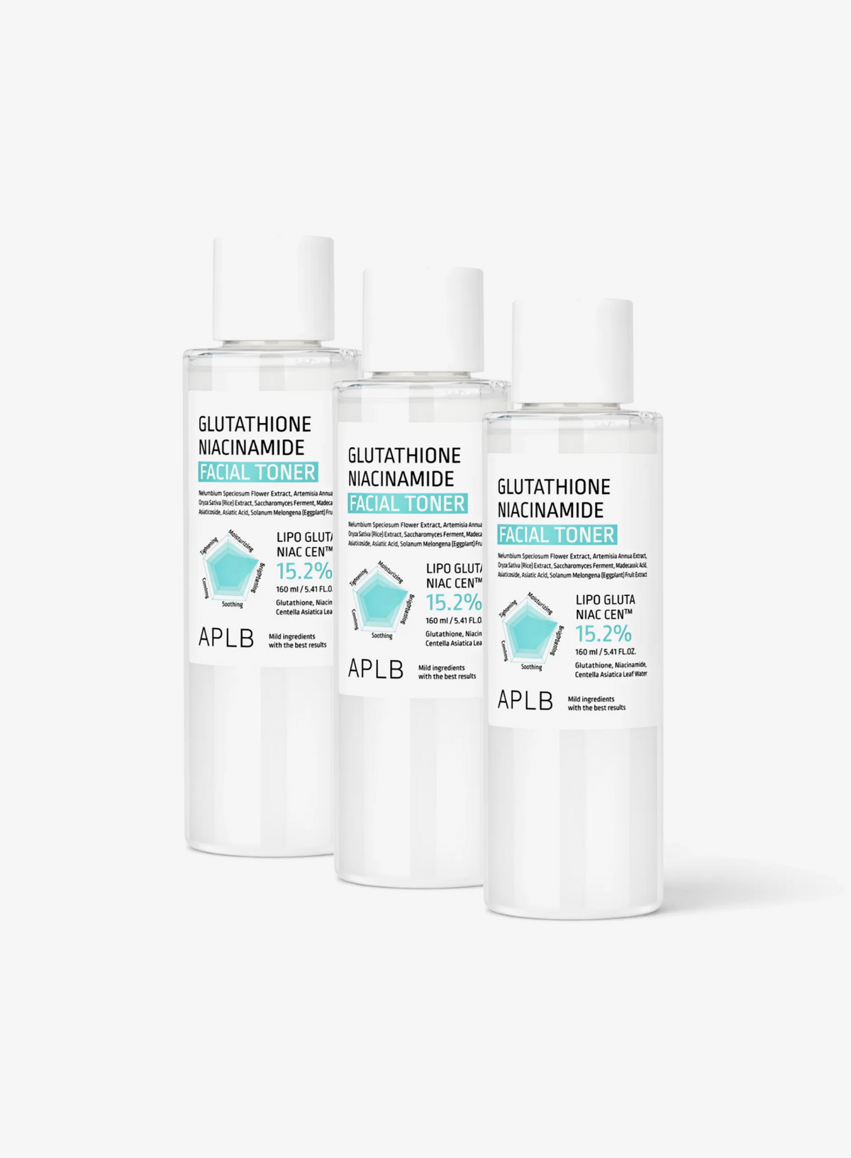Glutathione Niacinamide Facial Toner Trio Set (160ml*3ea)