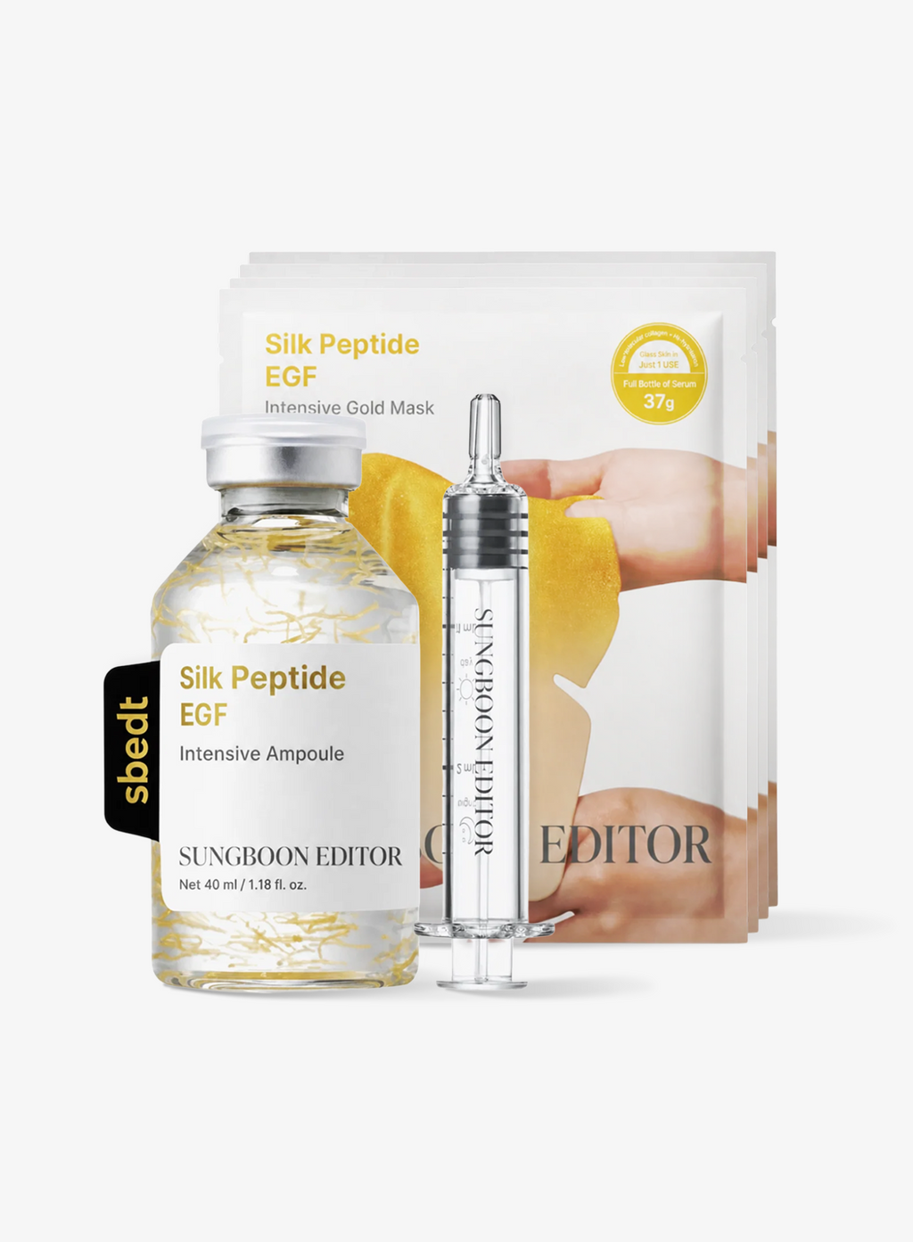 Silk Peptide EGF Intensive Ampoule & Gold Mask Set (4 Sheets)